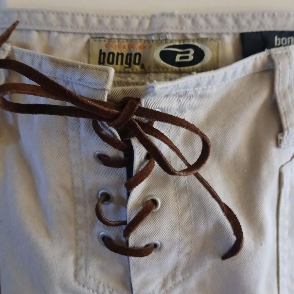Rare Y2K 90s Vintage Bongo Khaki lace-up fly Maxi Utility Skirt 3 Indie Grunge